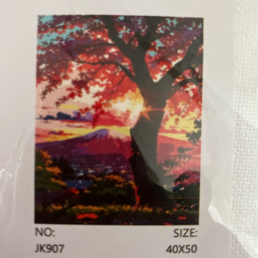 Paint By Numbers Canvas ( SUNSET ) PAINT INCLUDED. NEW SEALED PACKAGE 40x50 in